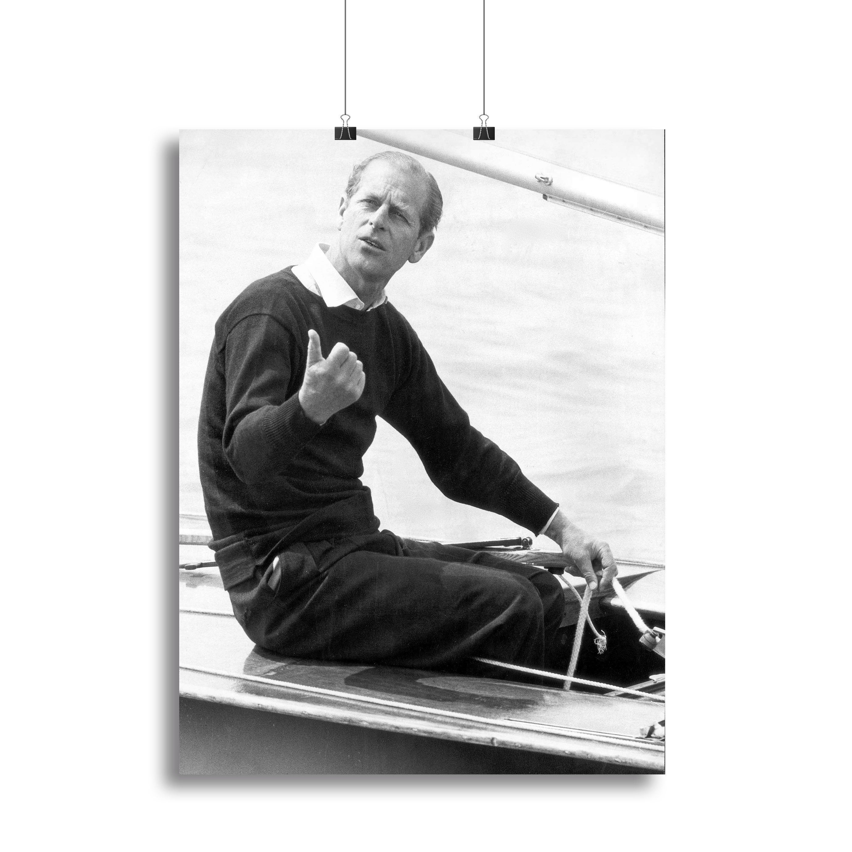 Prince Philip resting after racing at Cowes Isle of Wight Canvas Print or Poster
