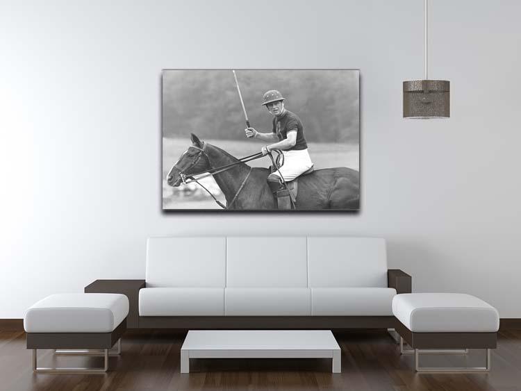 Prince Philip shown winning the polo Gold Cup Canvas Print or Poster - Canvas Art Rocks - 4