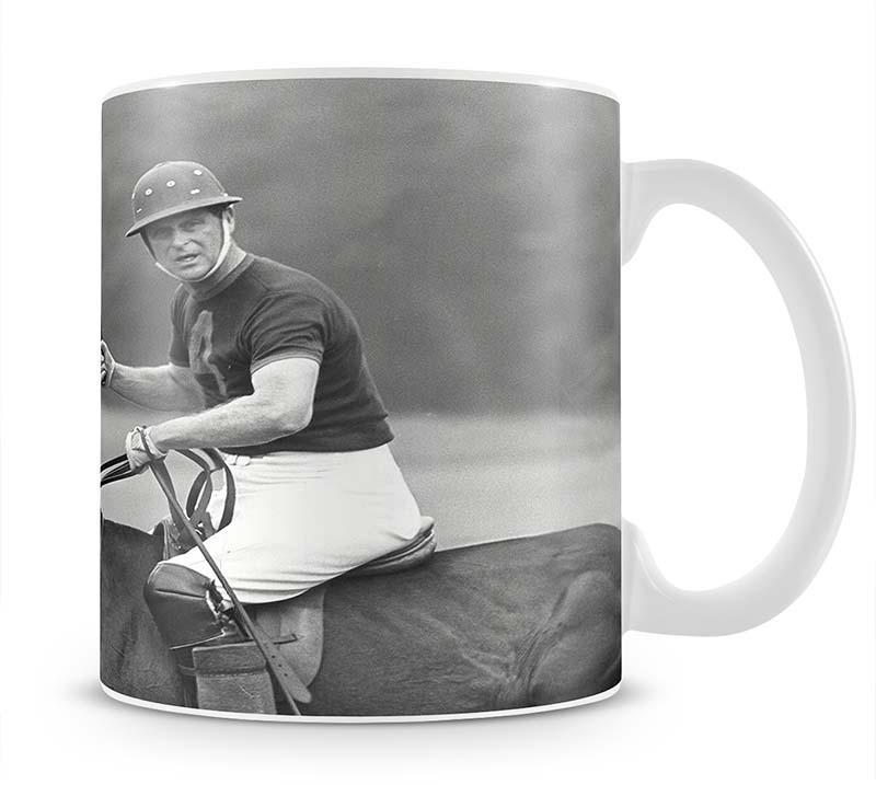 Prince Philip shown winning the polo Gold Cup Mug - Canvas Art Rocks - 1