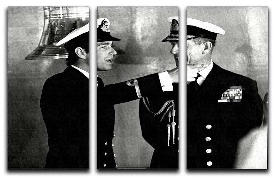 Prince Philip with Prince Edward at Falklands homecoming 3 Split Panel Canvas Print - Canvas Art Rocks - 1