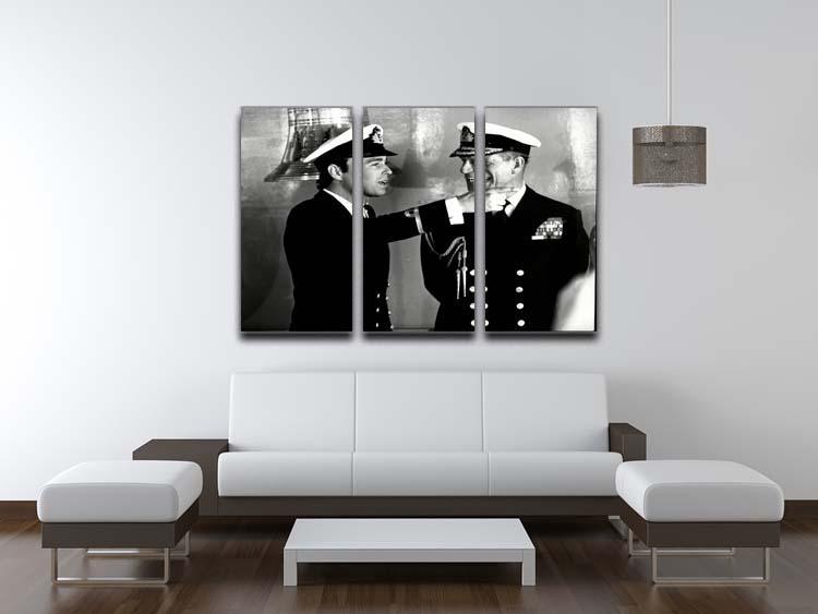 Prince Philip with Prince Edward at Falklands homecoming 3 Split Panel Canvas Print - Canvas Art Rocks - 3