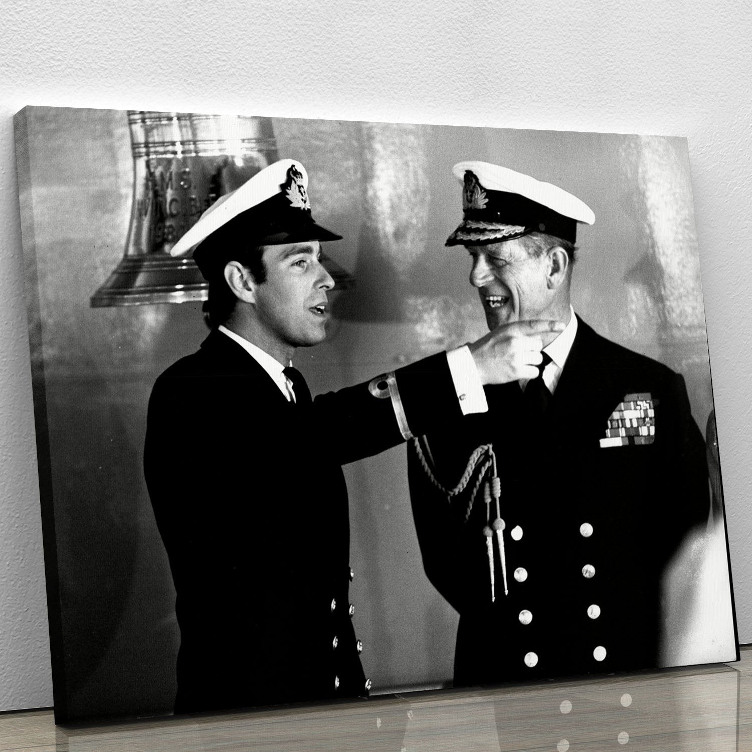 Prince Philip with Prince Edward at Falklands homecoming Canvas Print or Poster