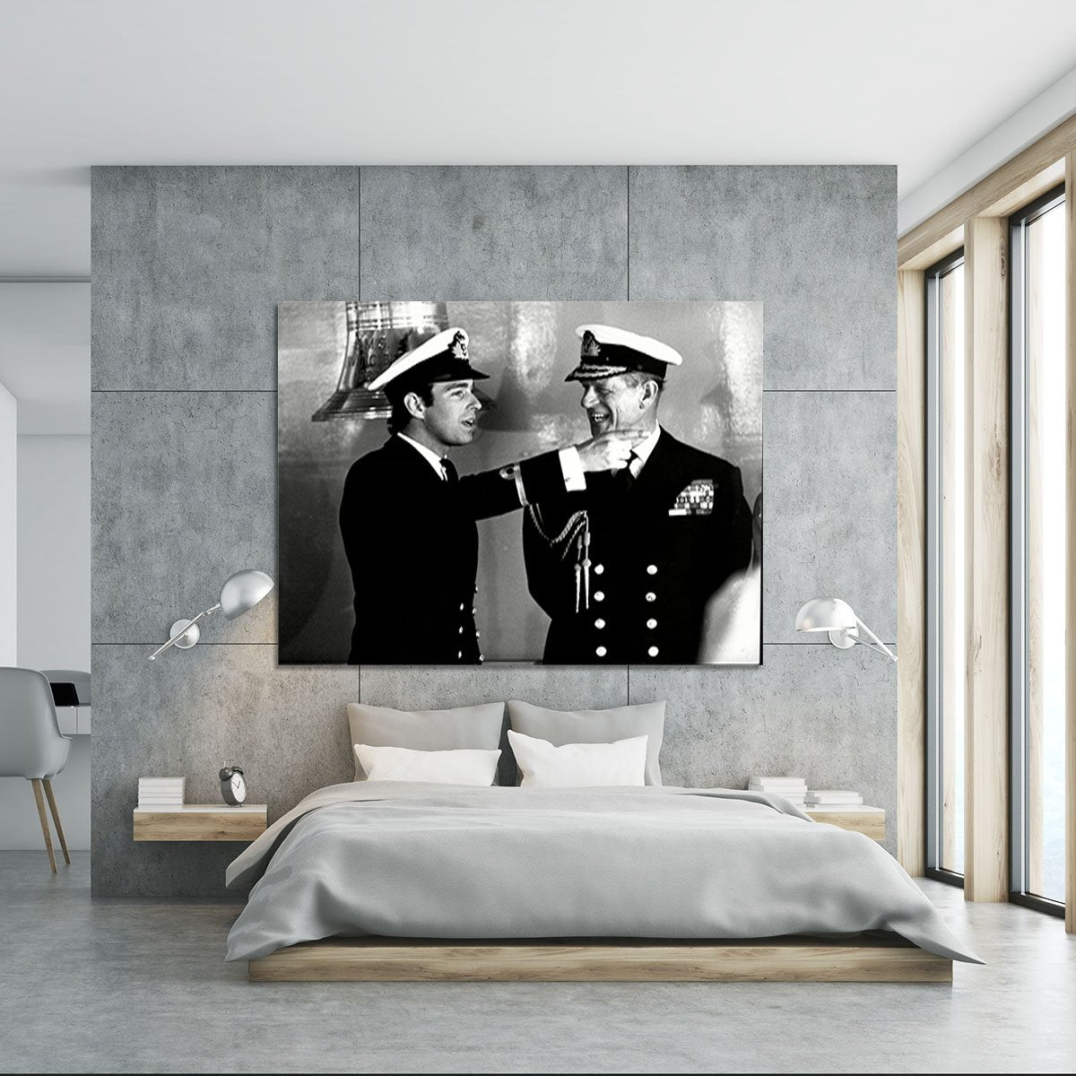Prince Philip with Prince Edward at Falklands homecoming Canvas Print or Poster