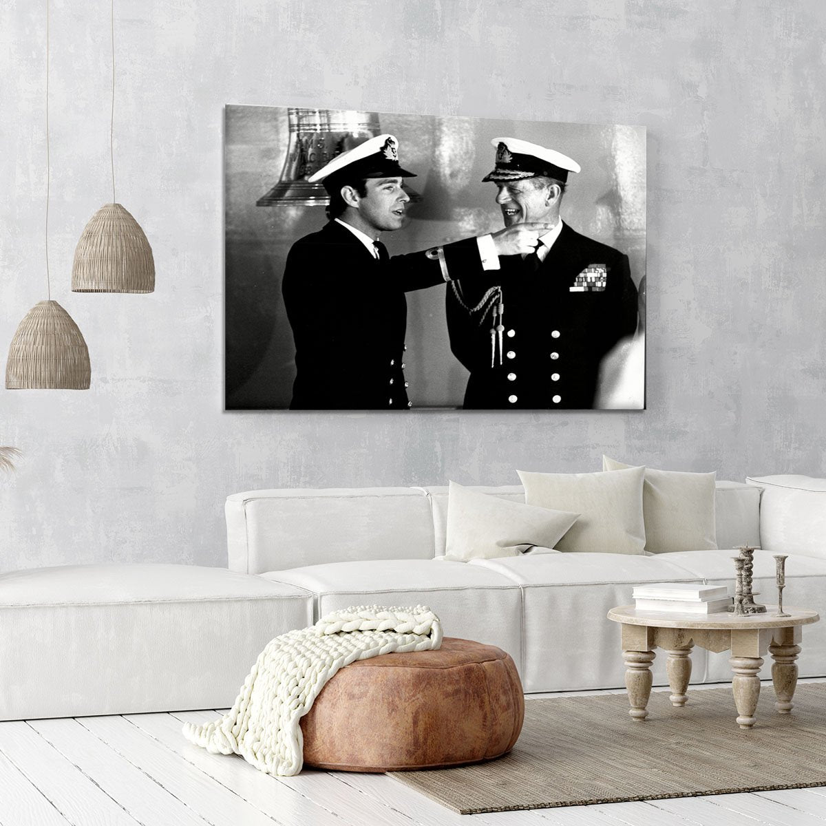 Prince Philip with Prince Edward at Falklands homecoming Canvas Print or Poster