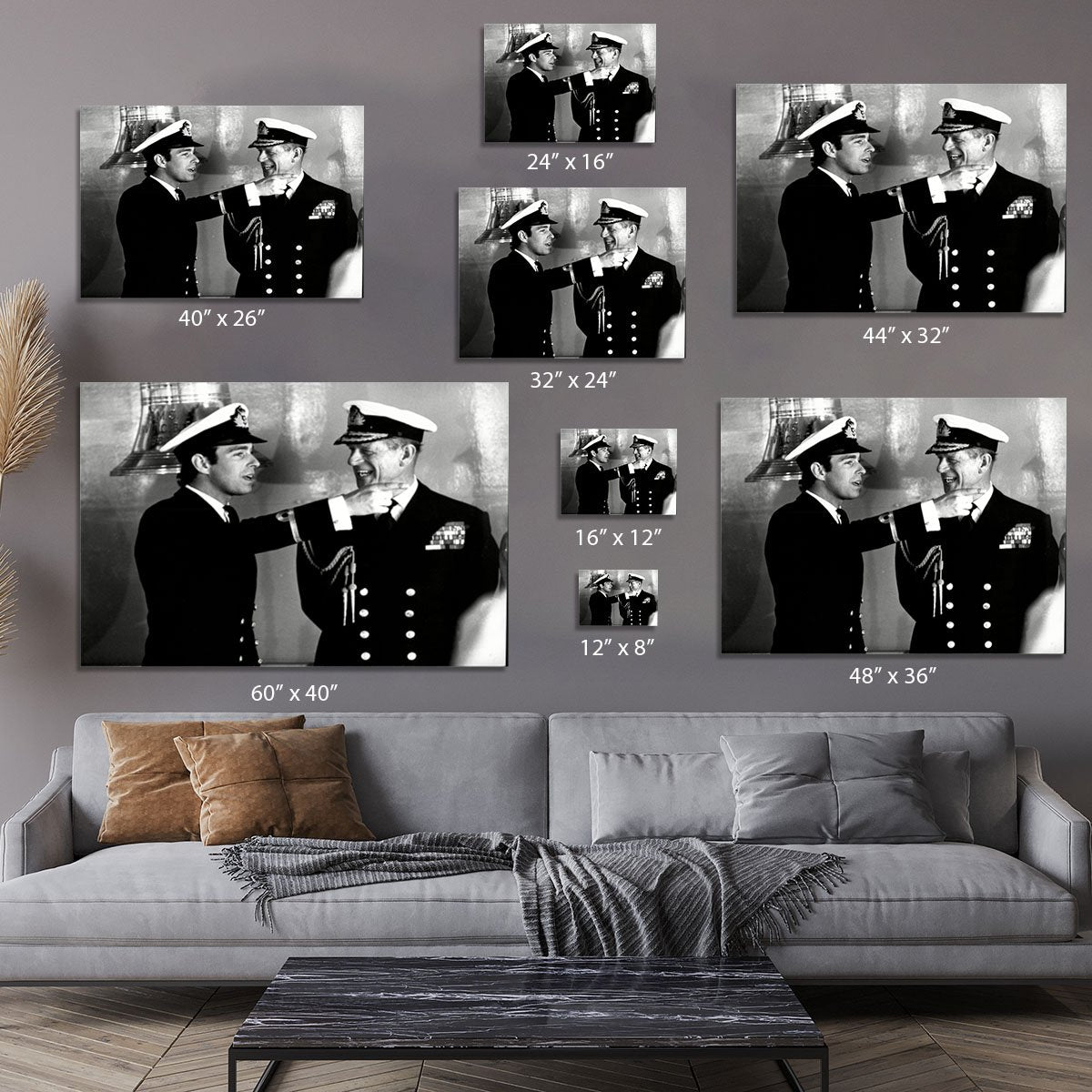 Prince Philip with Prince Edward at Falklands homecoming Canvas Print or Poster