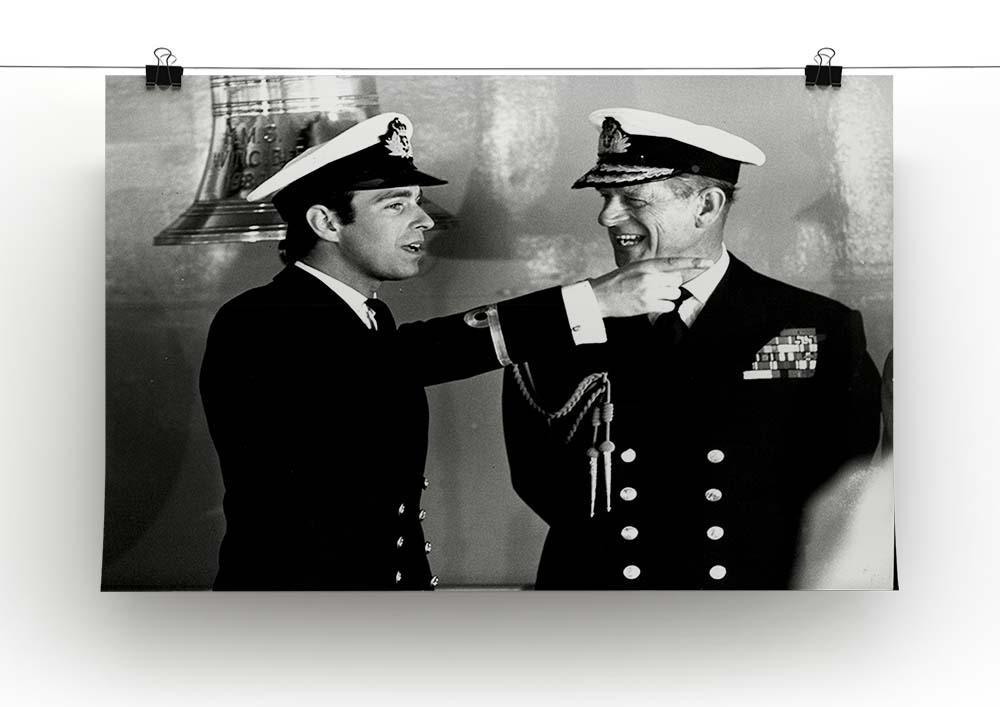 Prince Philip with Prince Edward at Falklands homecoming Canvas Print or Poster - Canvas Art Rocks - 2