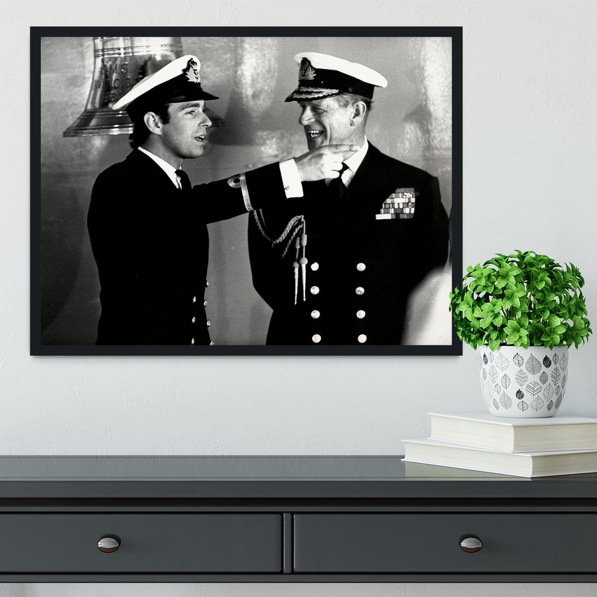 Prince Philip with Prince Edward at Falklands homecoming Framed Print - Canvas Art Rocks - 2