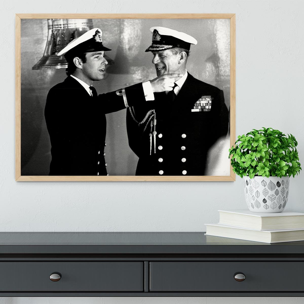 Prince Philip with Prince Edward at Falklands homecoming Framed Print - Canvas Art Rocks - 4