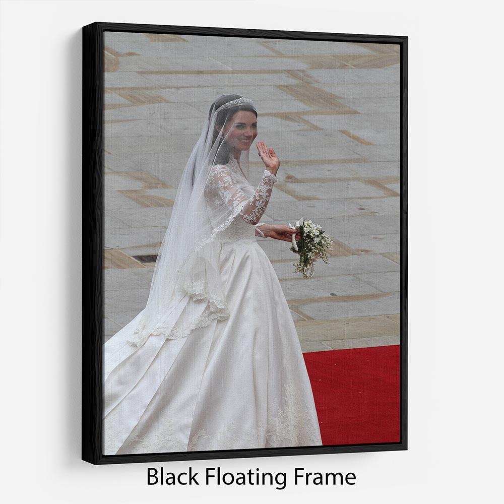 Prince William and Kate Kate the bride arrives at the Abbey Floating Frame Canvas