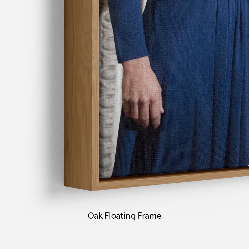 Prince William and Kate announcing their engagement Floating Frame Canvas