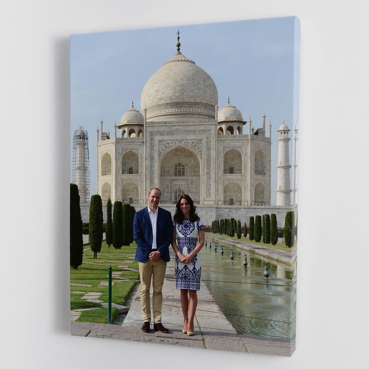Prince William and Kate at the Taj Mahal India Canvas Print or Poster