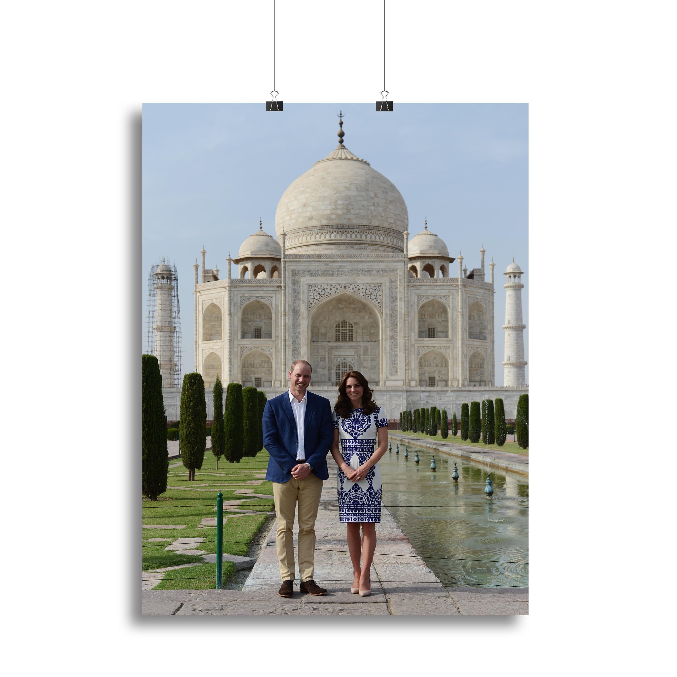 Prince William and Kate at the Taj Mahal India Canvas Print or Poster