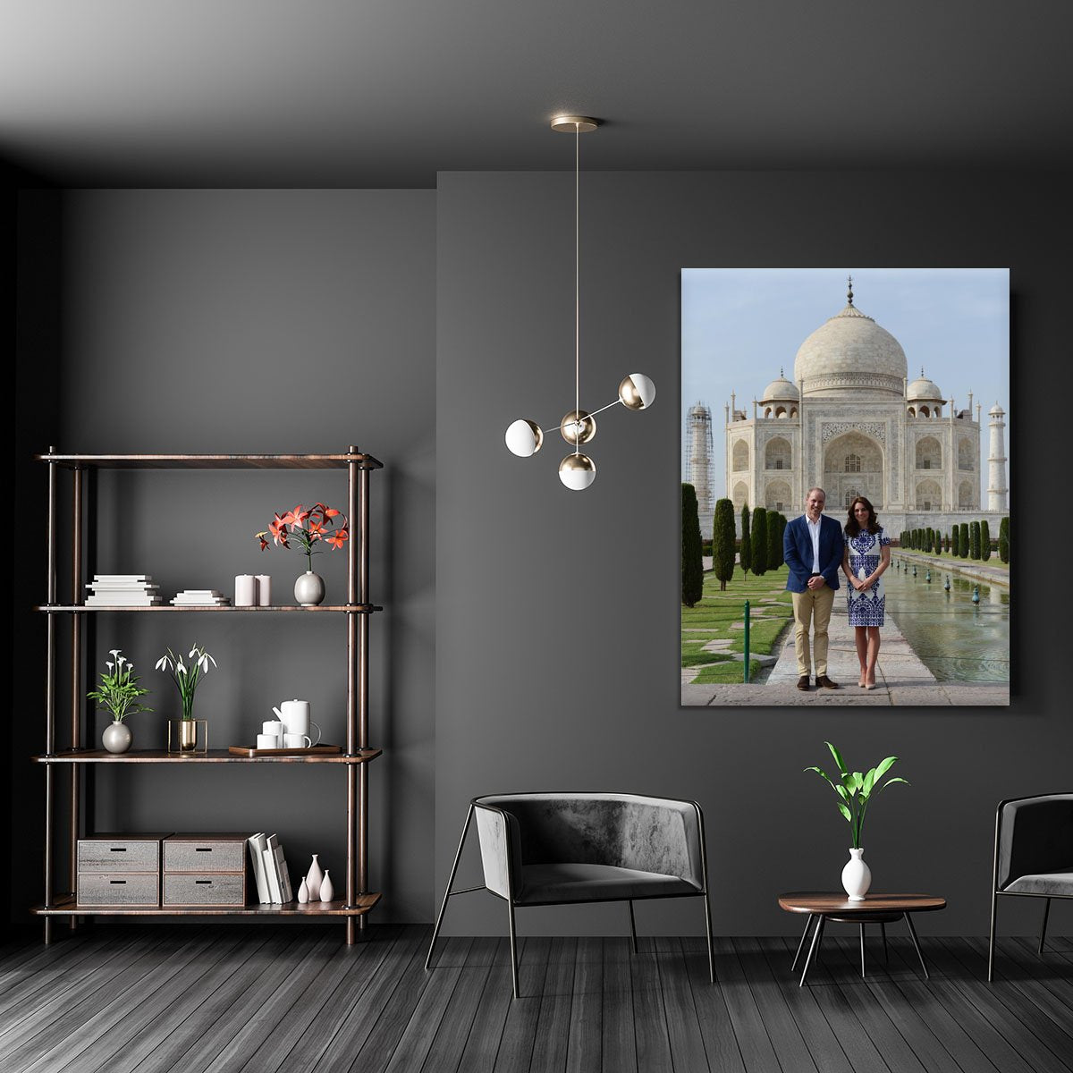 Prince William and Kate at the Taj Mahal India Canvas Print or Poster