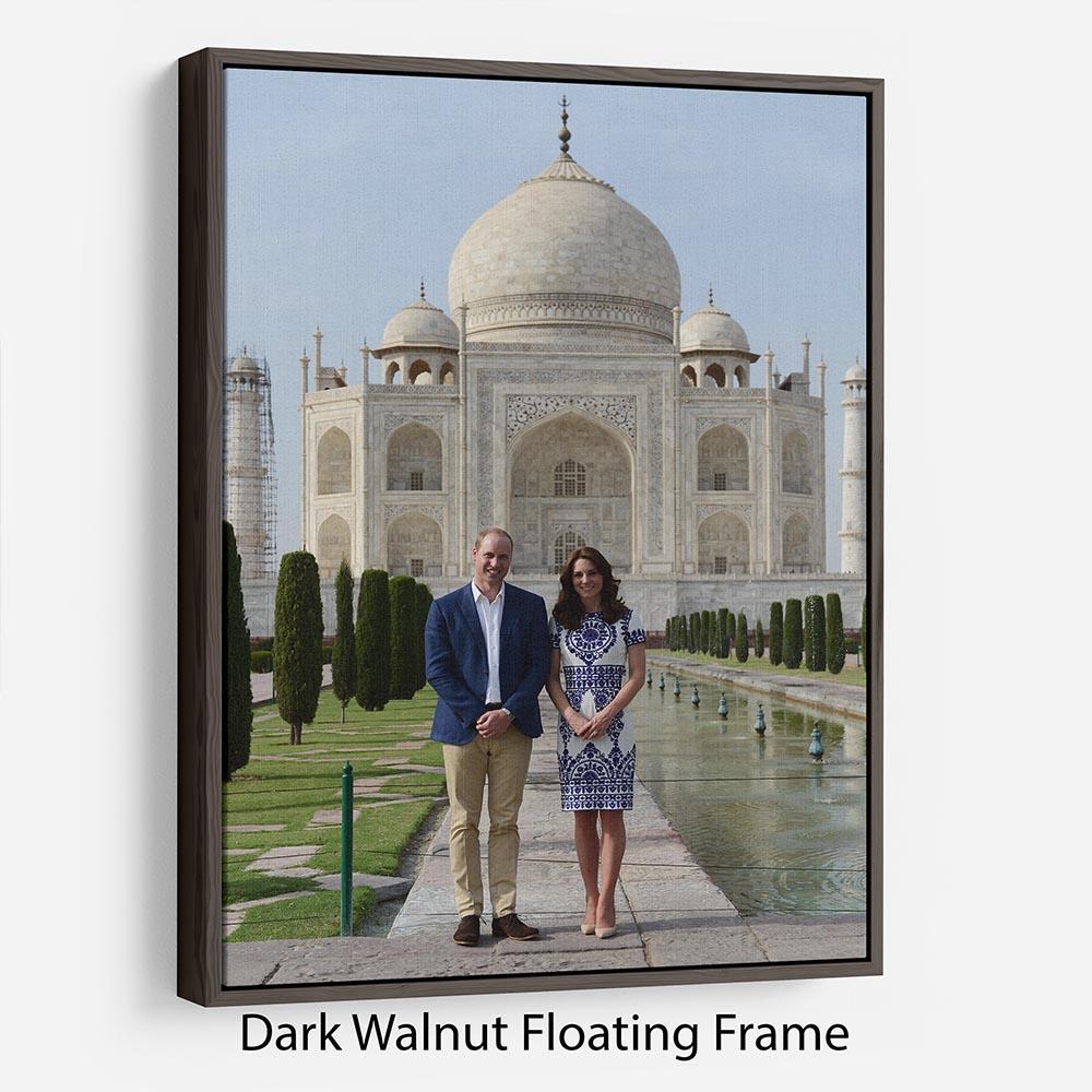 Prince William and Kate at the Taj Mahal India Floating Frame Canvas