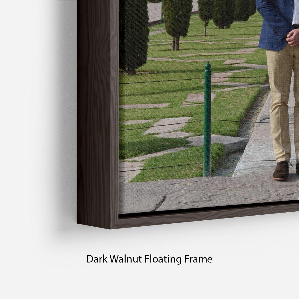 Prince William and Kate at the Taj Mahal India Floating Frame Canvas