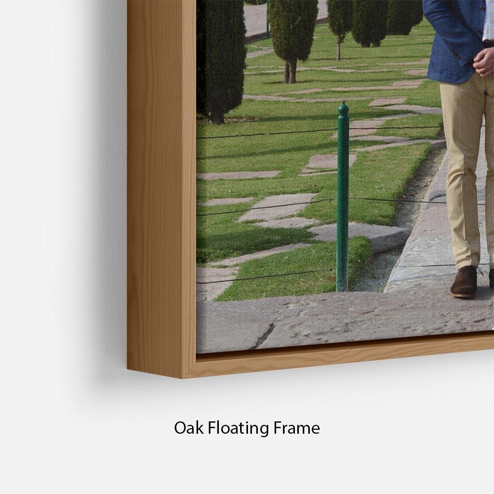 Prince William and Kate at the Taj Mahal India Floating Frame Canvas