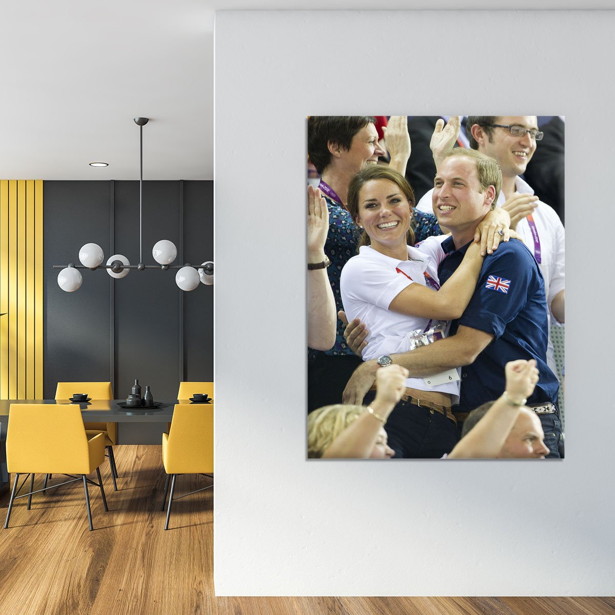 Prince William and Kate hugging at the 2012 Olympics Canvas Print or Poster