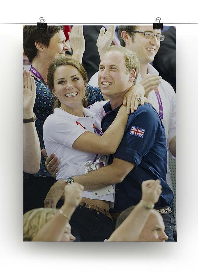 Prince William and Kate hugging at the 2012 Olympics Canvas Print or Poster - Canvas Art Rocks - 2