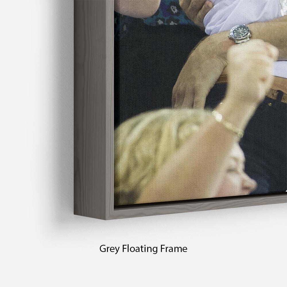 Prince William and Kate hugging at the 2012 Olympics Floating Frame Canvas