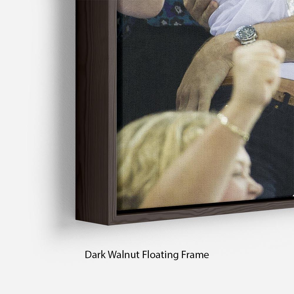 Prince William and Kate hugging at the 2012 Olympics Floating Frame Canvas