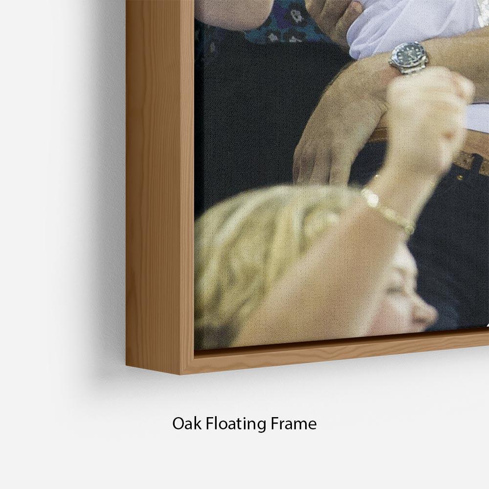 Prince William and Kate hugging at the 2012 Olympics Floating Frame Canvas