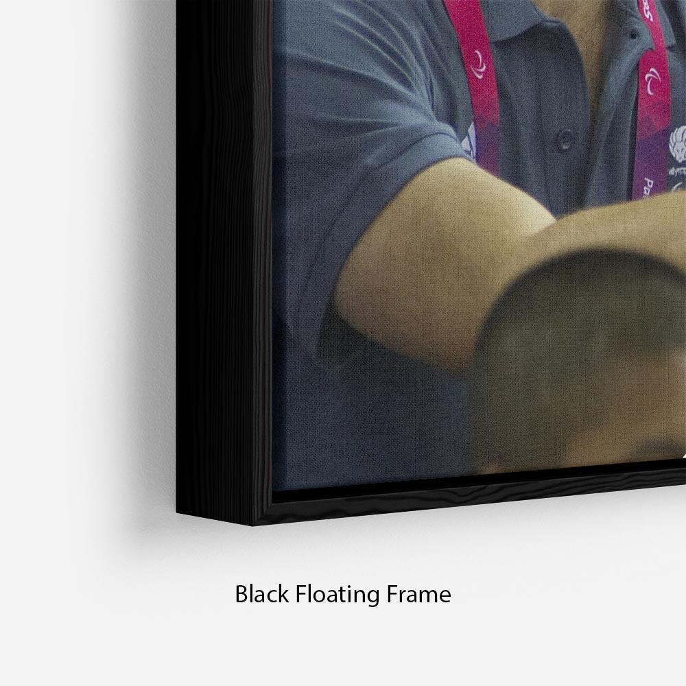 Prince William and Kate watching cycling at the 2012 Olympics Floating Frame Canvas