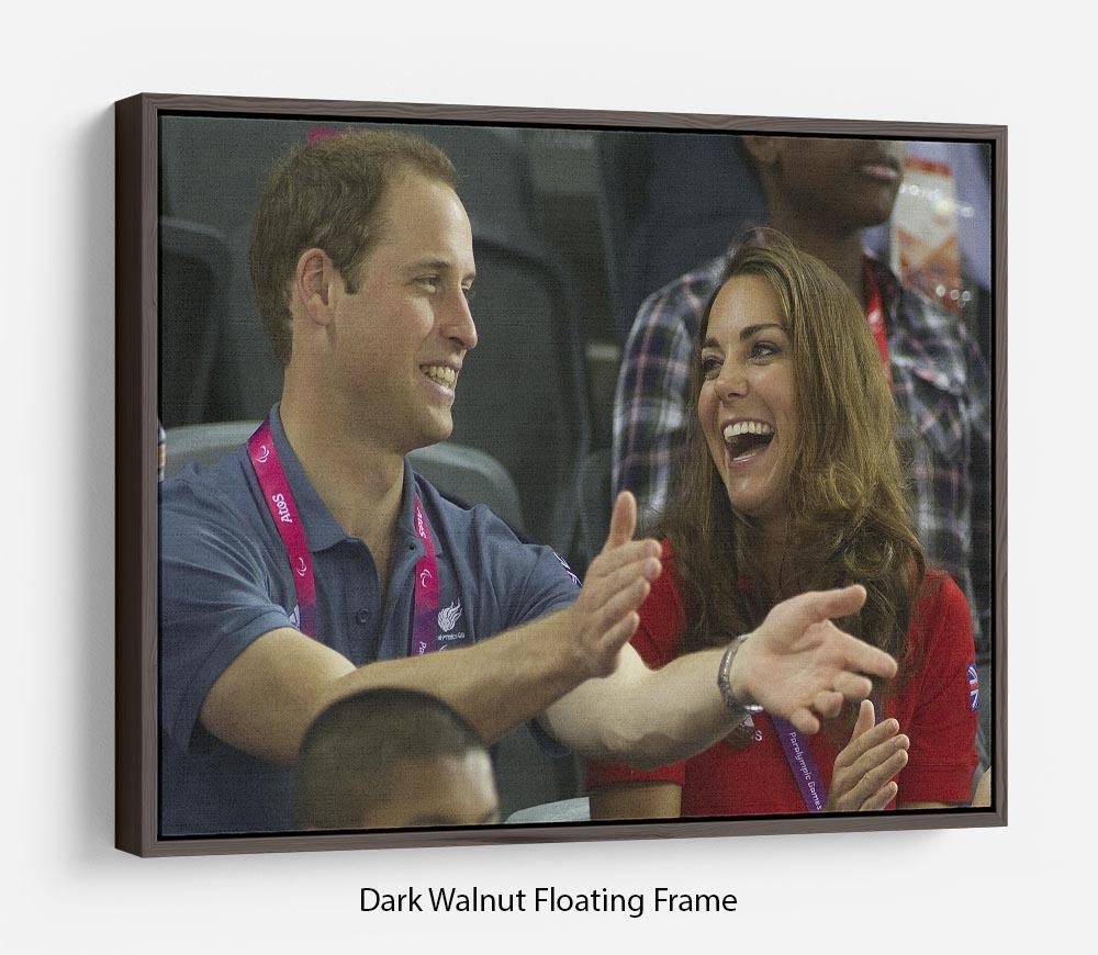 Prince William and Kate watching cycling at the 2012 Olympics Floating Frame Canvas