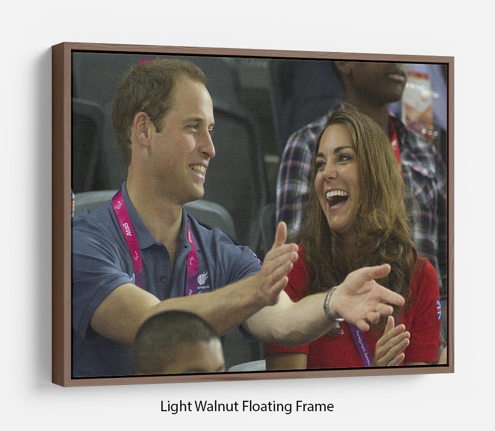Prince William and Kate watching cycling at the 2012 Olympics Floating Frame Canvas