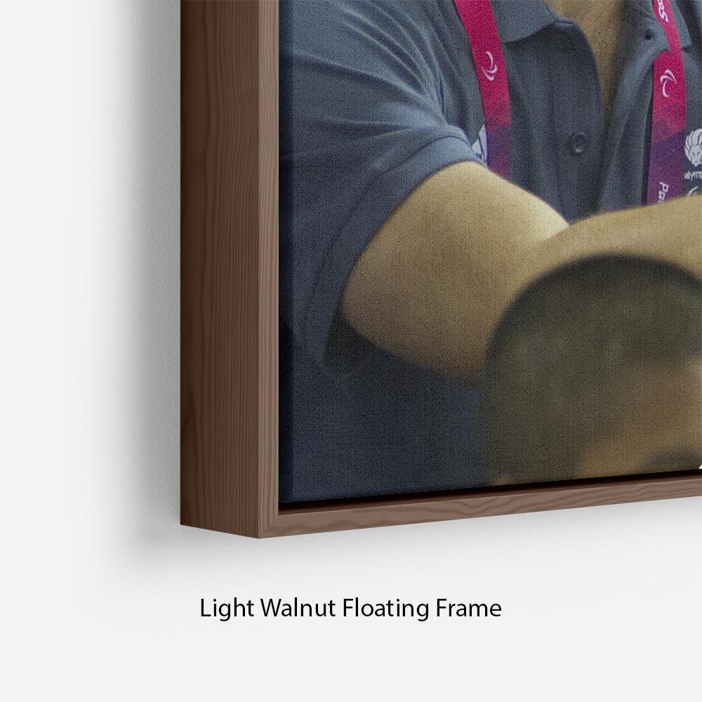 Prince William and Kate watching cycling at the 2012 Olympics Floating Frame Canvas