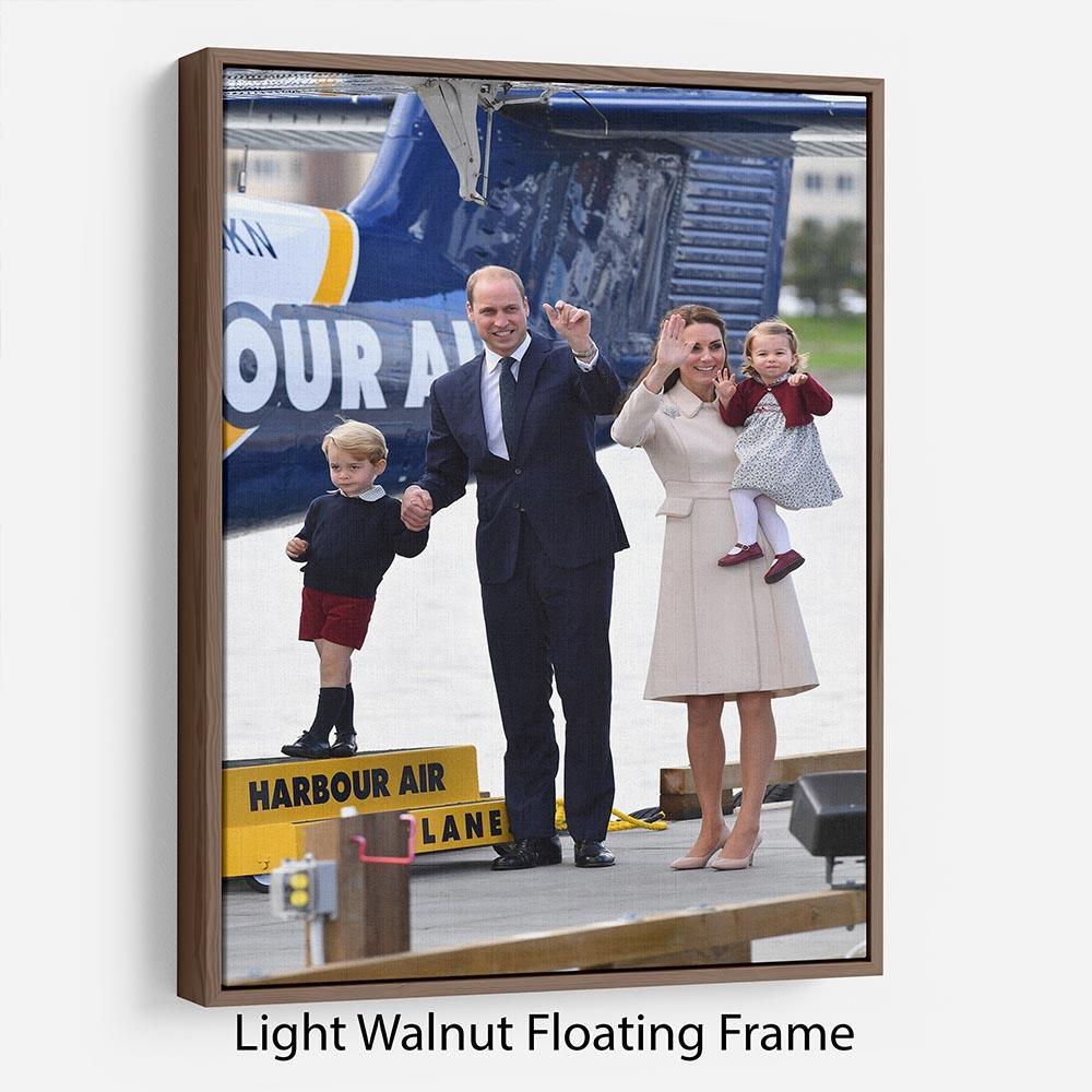 Prince William and Kate with George and Charlotte in Canada Floating Frame Canvas