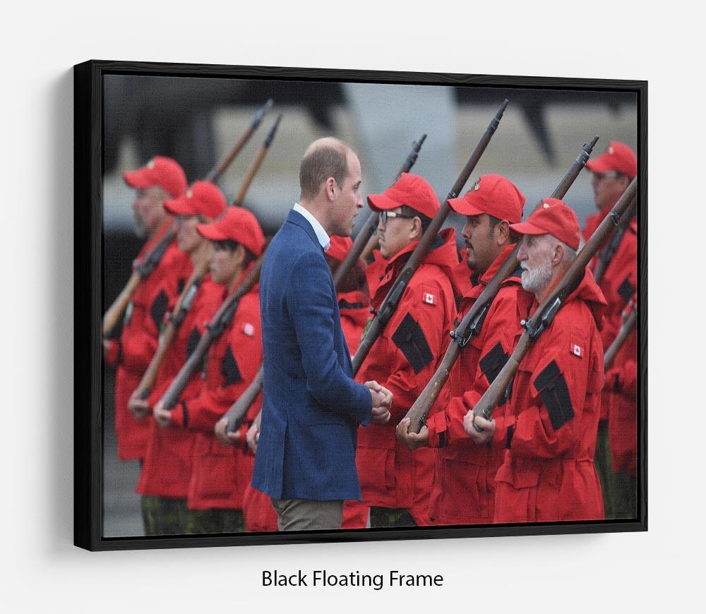 Prince William greeted by Canadian Rangers on Canadian tour Floating Frame Canvas