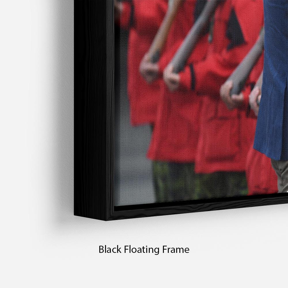 Prince William greeted by Canadian Rangers on Canadian tour Floating Frame Canvas
