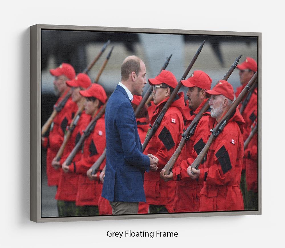 Prince William greeted by Canadian Rangers on Canadian tour Floating Frame Canvas