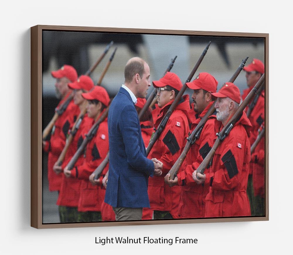 Prince William greeted by Canadian Rangers on Canadian tour Floating Frame Canvas