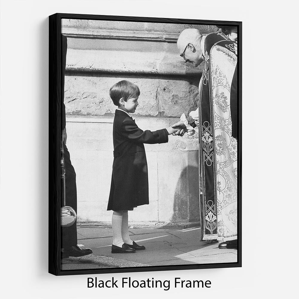 Prince William greeting the Dean of St Georges Chapel Floating Frame Canvas