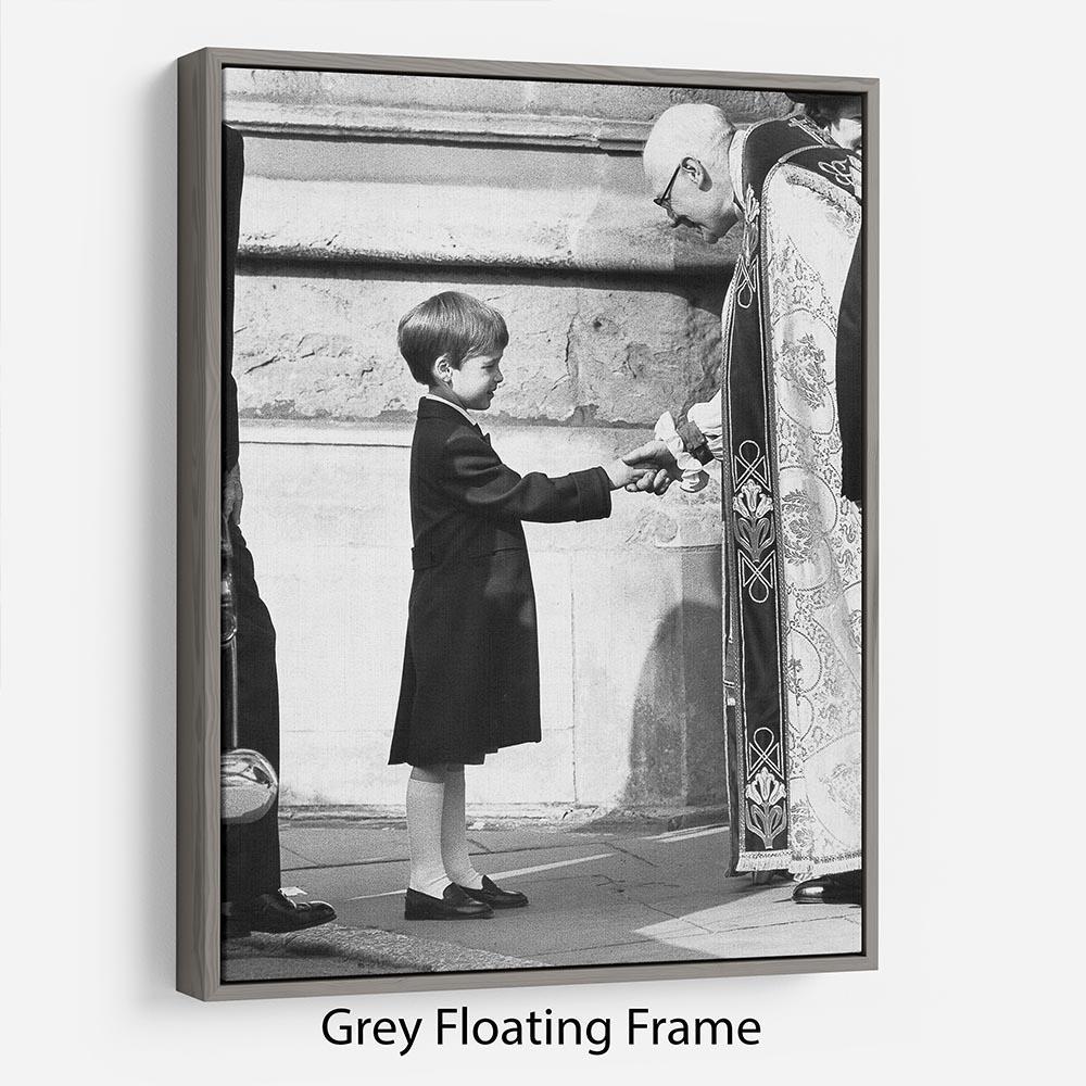 Prince William greeting the Dean of St Georges Chapel Floating Frame Canvas