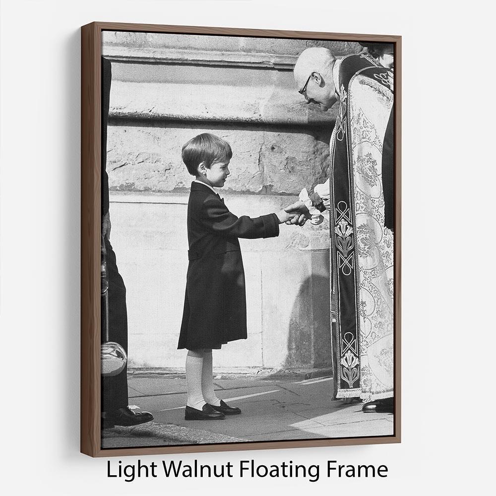 Prince William greeting the Dean of St Georges Chapel Floating Frame Canvas