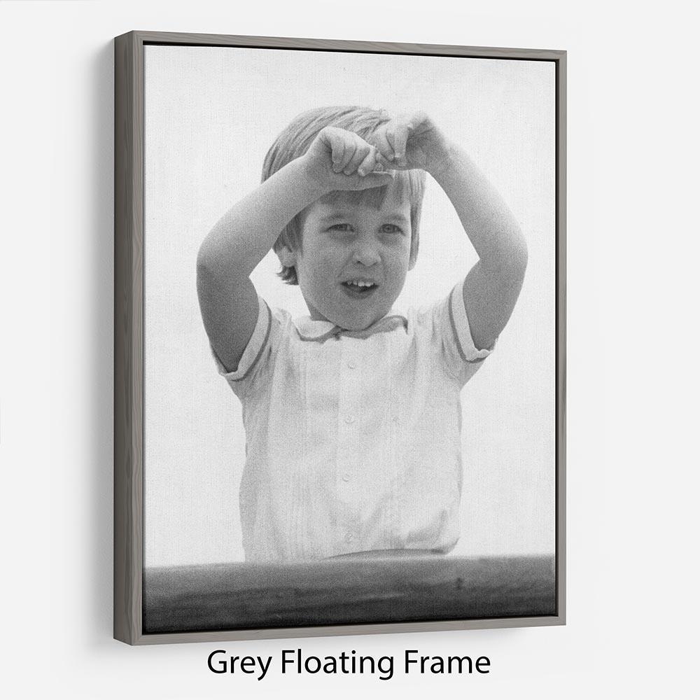 Prince William happily aboard the Royal Yacht Floating Frame Canvas