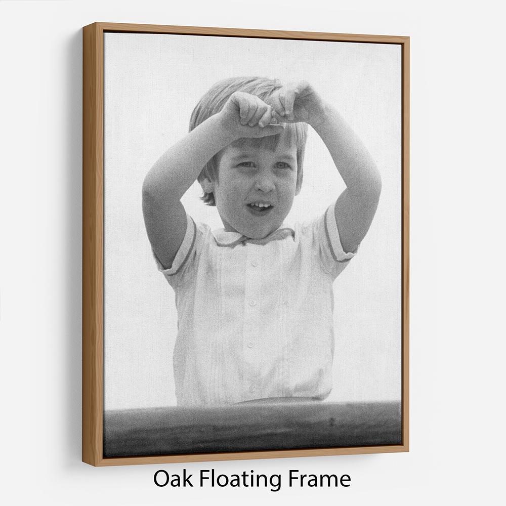 Prince William happily aboard the Royal Yacht Floating Frame Canvas