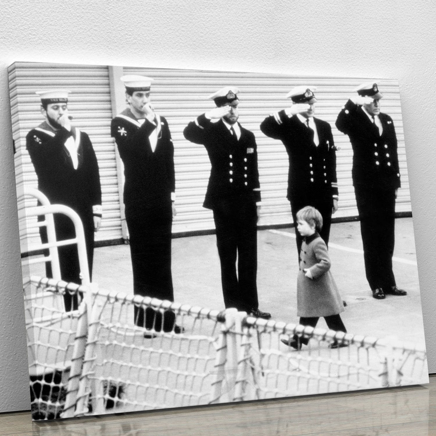 Prince William visiting the Royal Navy as a small child Canvas Print or Poster