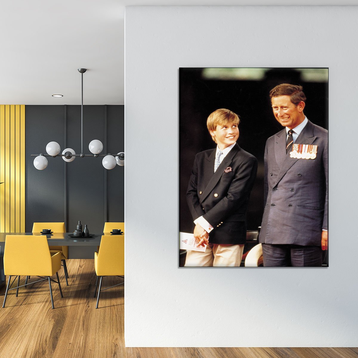 Prince William with Prince Charles at a VJ Parade Canvas Print or Poster