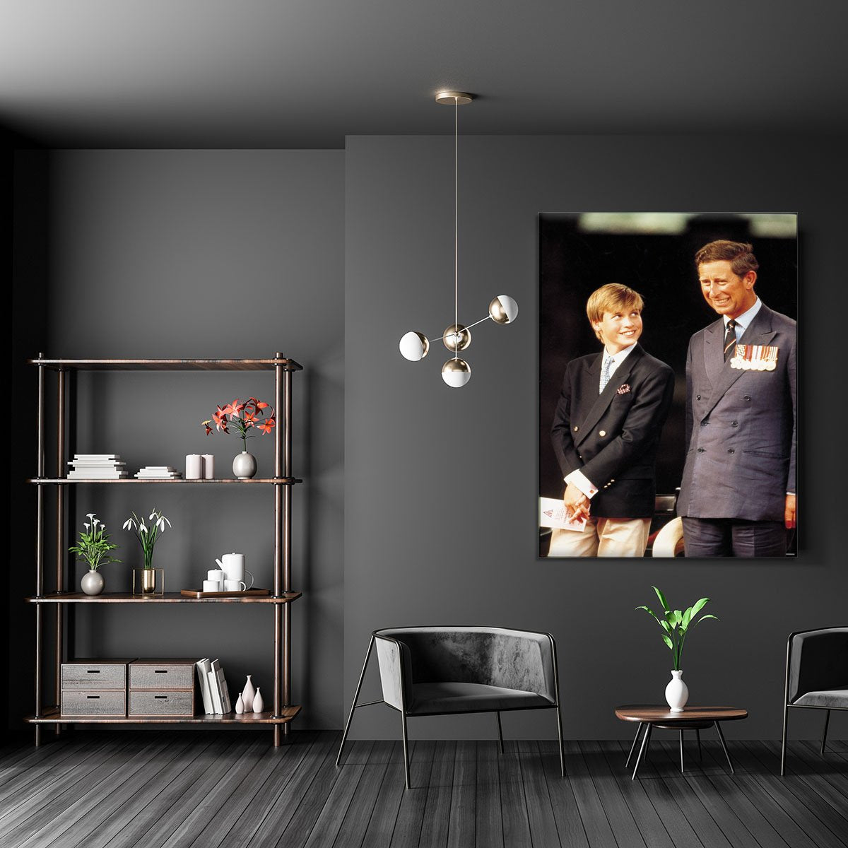 Prince William with Prince Charles at a VJ Parade Canvas Print or Poster