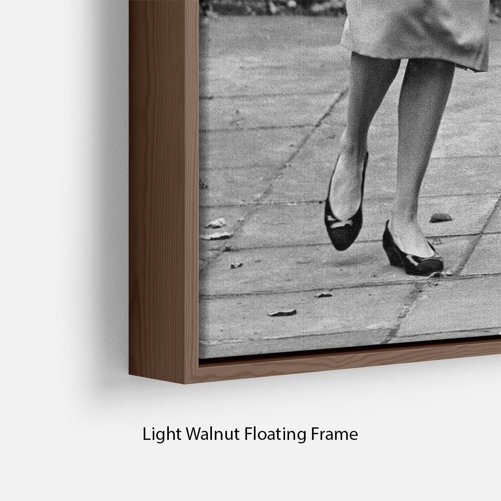 Prince William with Princess Diana dropping Harry at school Floating Frame Canvas