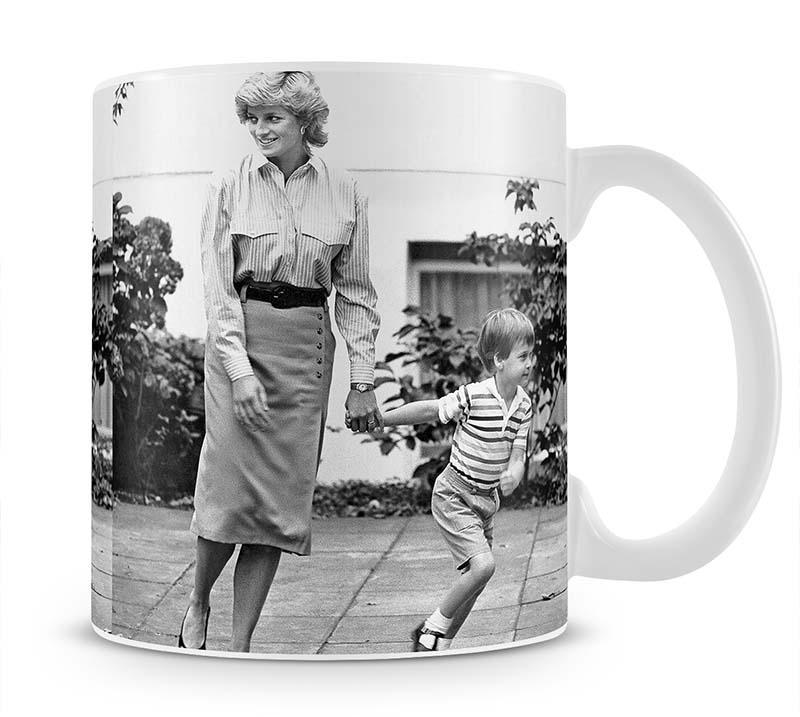 Prince William with Princess Diana dropping Harry at school Mug - Canvas Art Rocks - 1