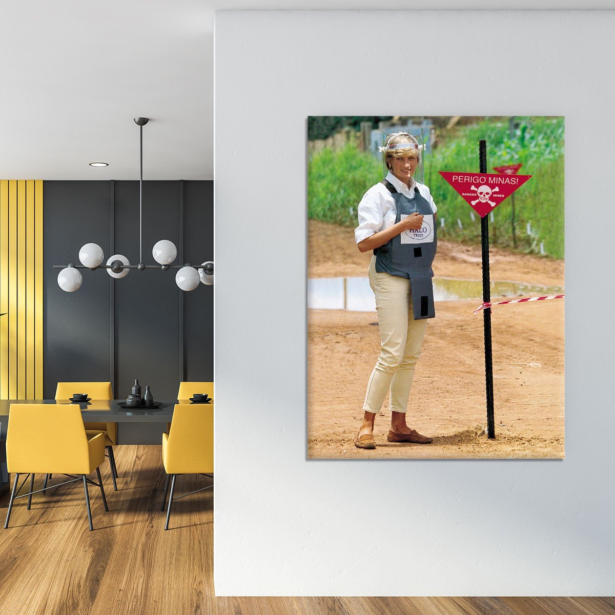 Princes Diana at a mine field in Angola for a Red Cross visit Canvas Print or Poster