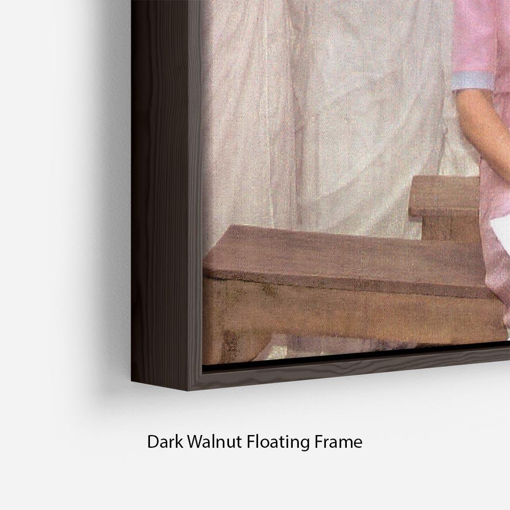 Princes Diana with Mother Theresa in Calcutta India Floating Frame Canvas