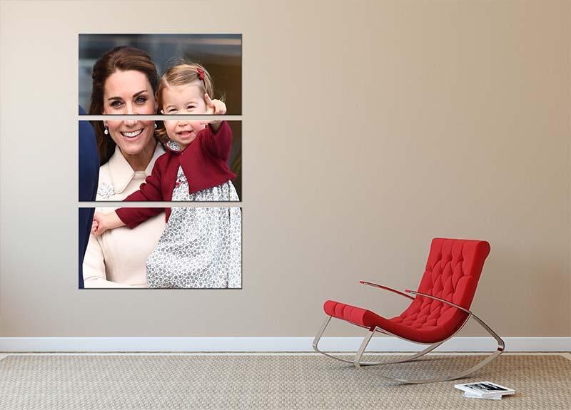 Princess Charlotte held by her mother Kate 3 Split Panel Canvas Print - Canvas Art Rocks - 2