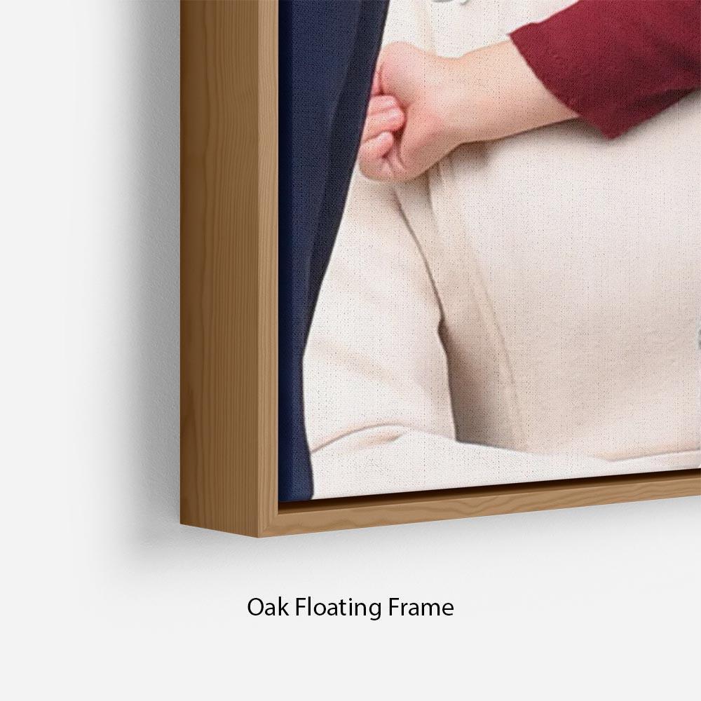 Princess Charlotte held by her mother Kate Floating Frame Canvas