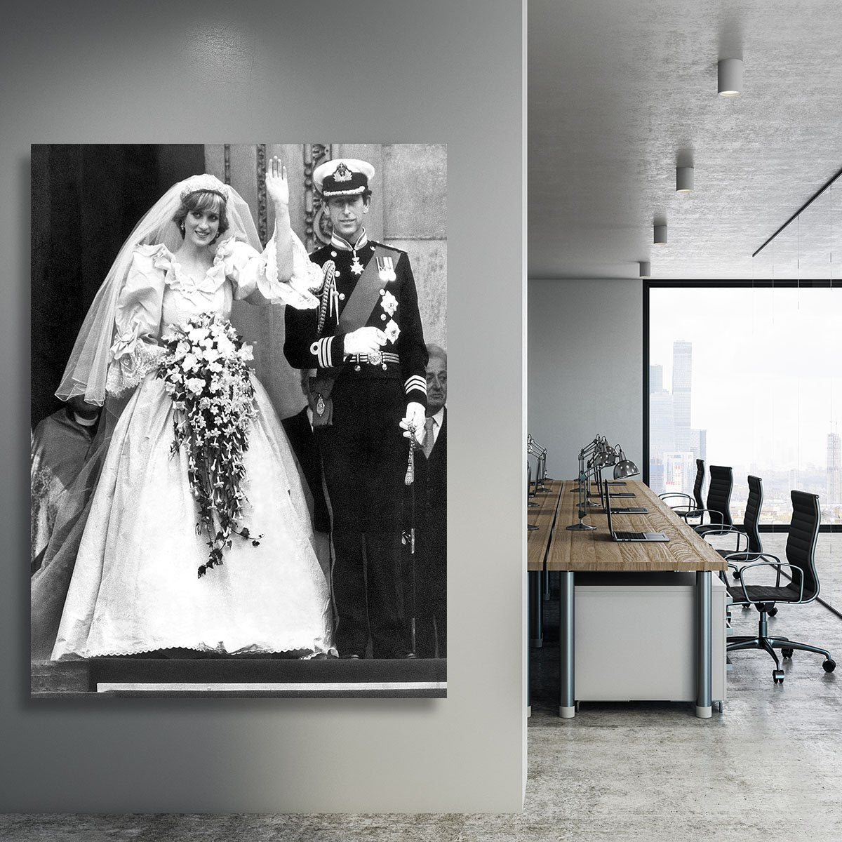 Princess Diana and Prince Charles at their wedding St Pauls Canvas Print or Poster