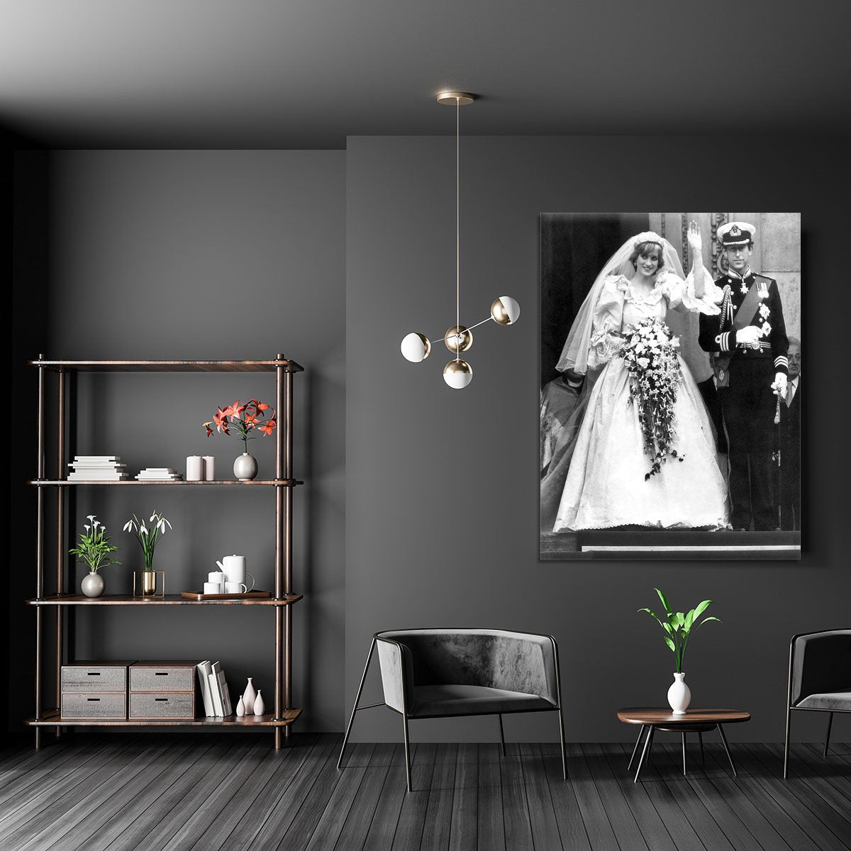 Princess Diana and Prince Charles at their wedding St Pauls Canvas Print or Poster